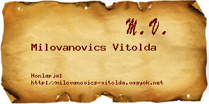 Milovanovics Vitolda névjegykártya